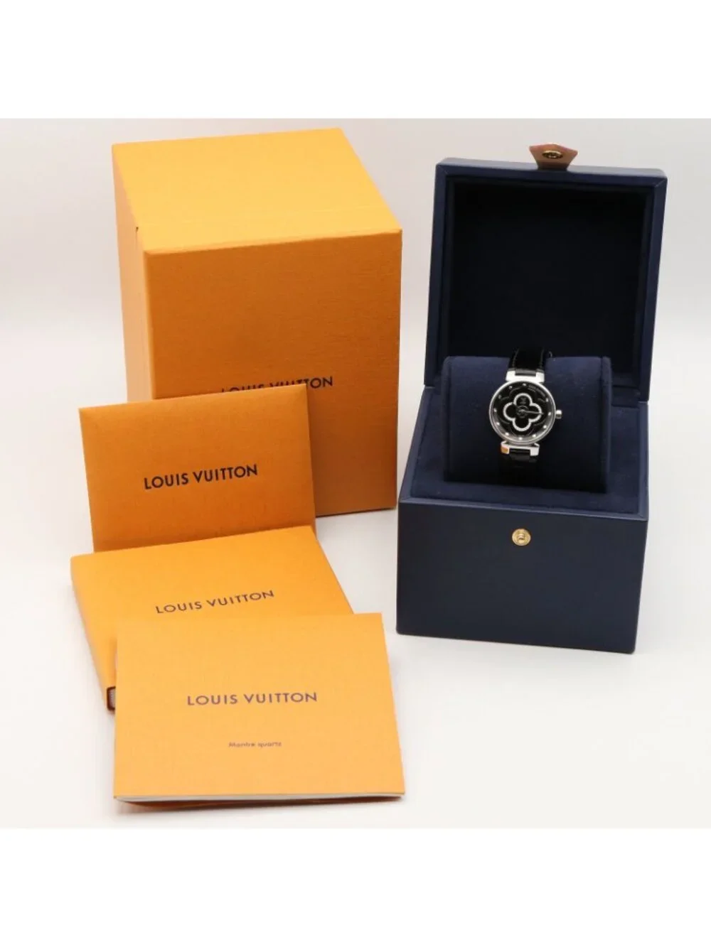 Louis Vuitton Watch Tambour Moon Divine 28 Black Stainless Steel